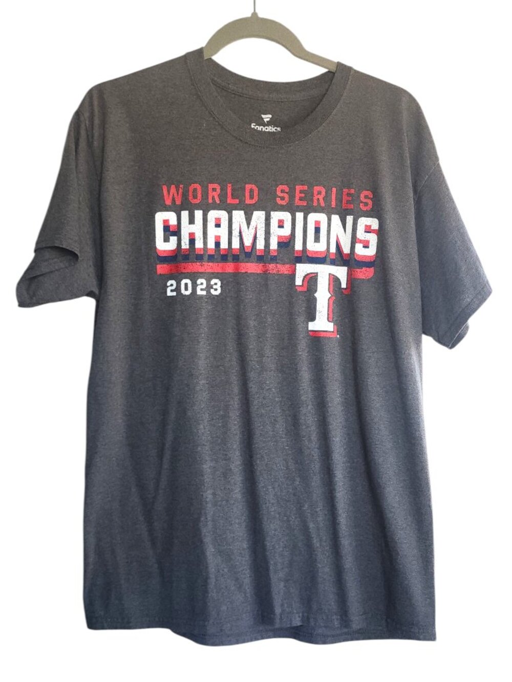 Texas Rangers L Tee T Shirt Gray Short Sleeve